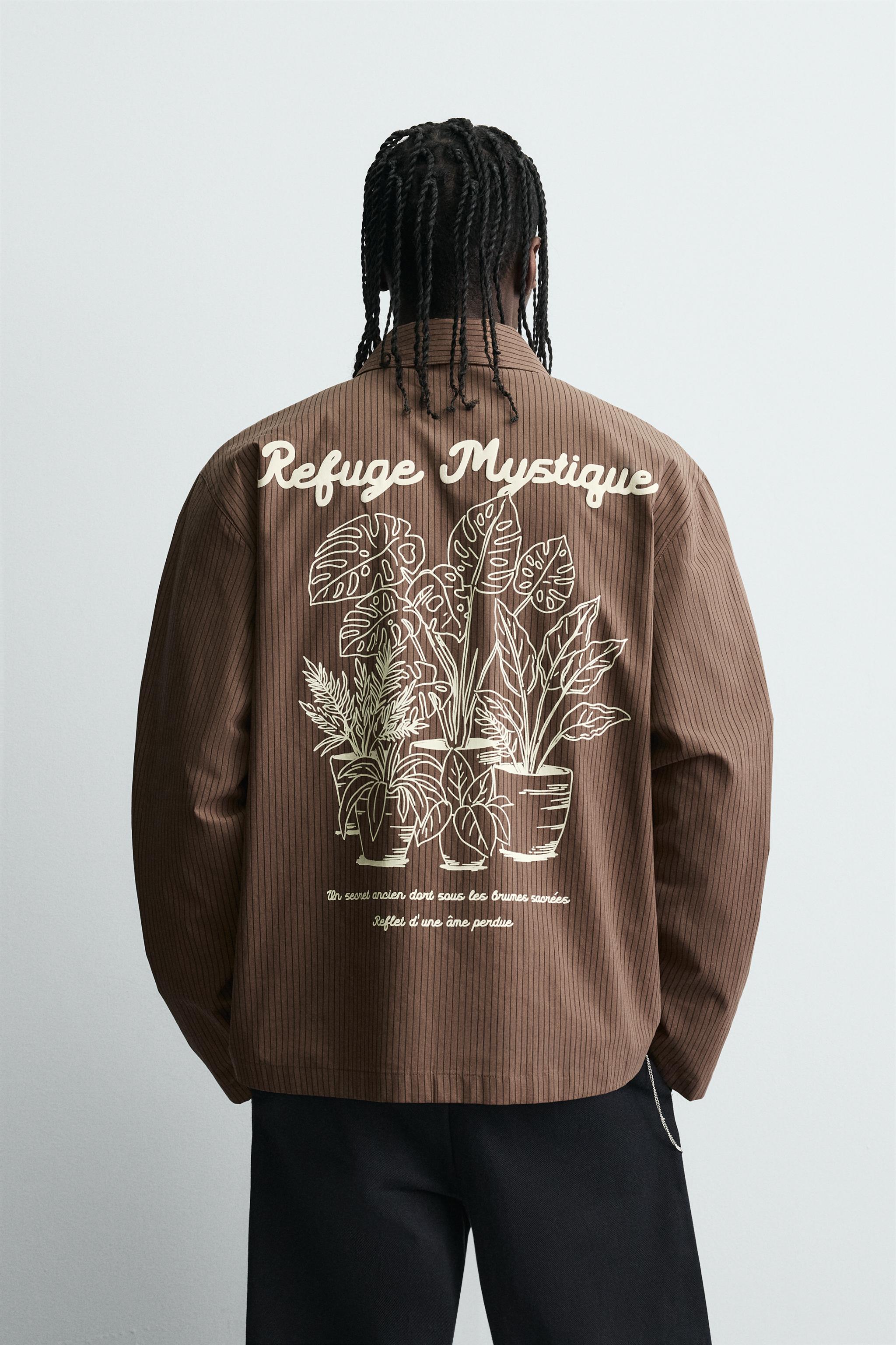 STRIPED GRAPHIC PRINT SHIRT